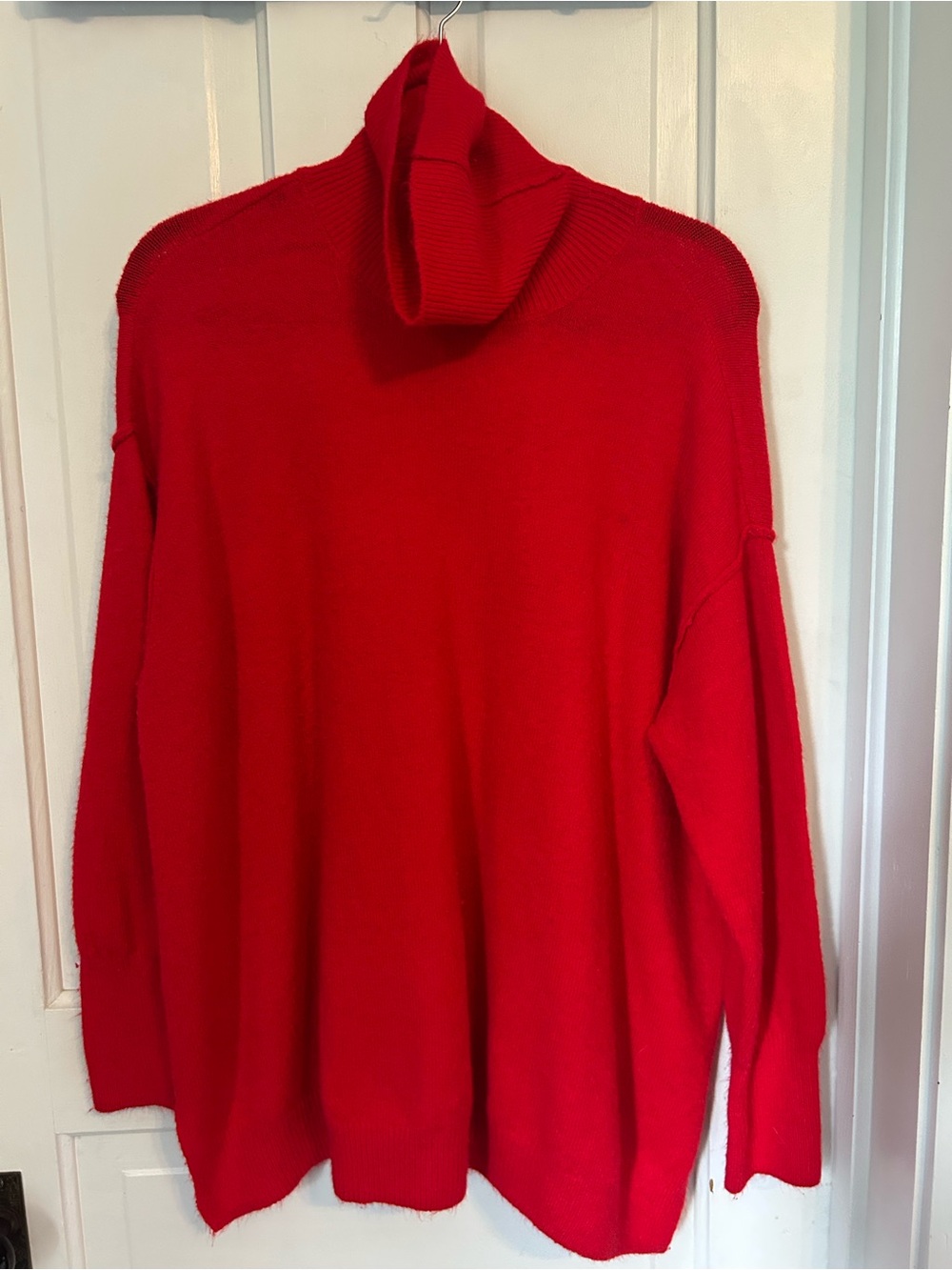 CeCe Bright Red Oversized Turtleneck Sweater- worn once